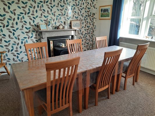 Dining room with large table